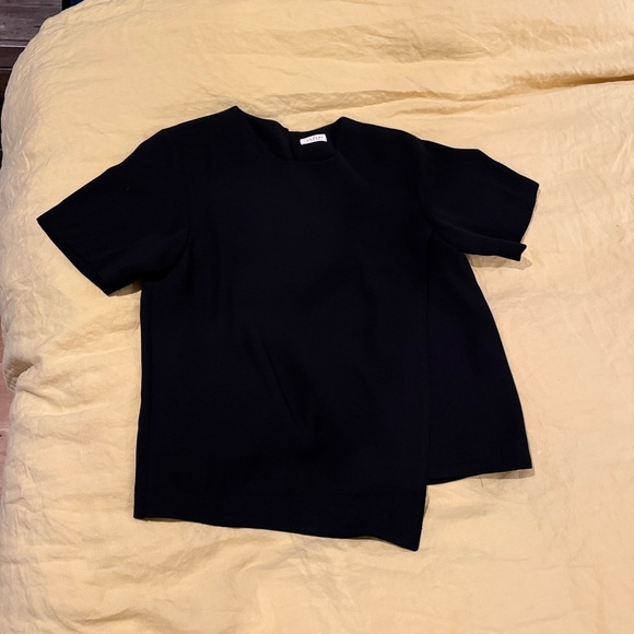 Argent Black Asymmetrical Short-Sleeve Top – Size 8 (Workwear) - Picture 1 of 7